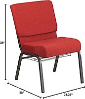 Flash Furniture HERCULES Series 21''W Padded Church Chair with Book Rack