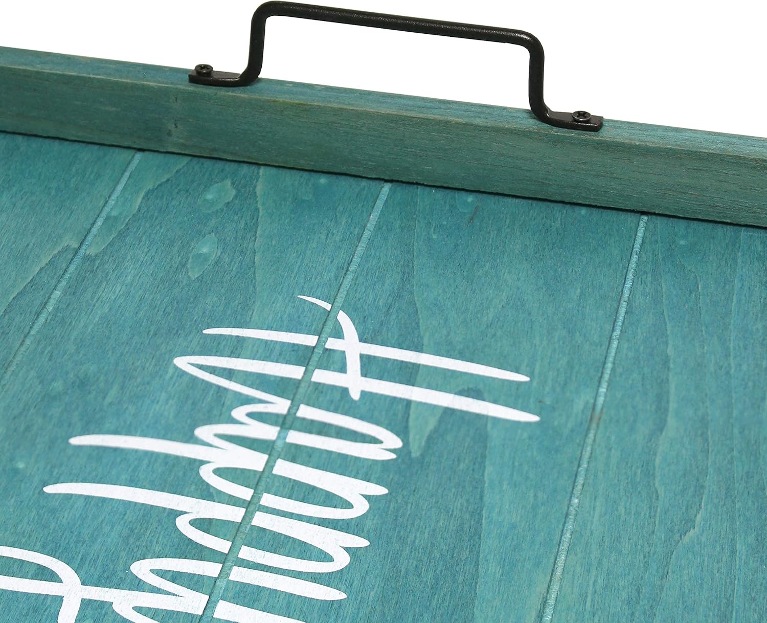 Elegant Designs Decorative Wood Serving Tray w/Handles