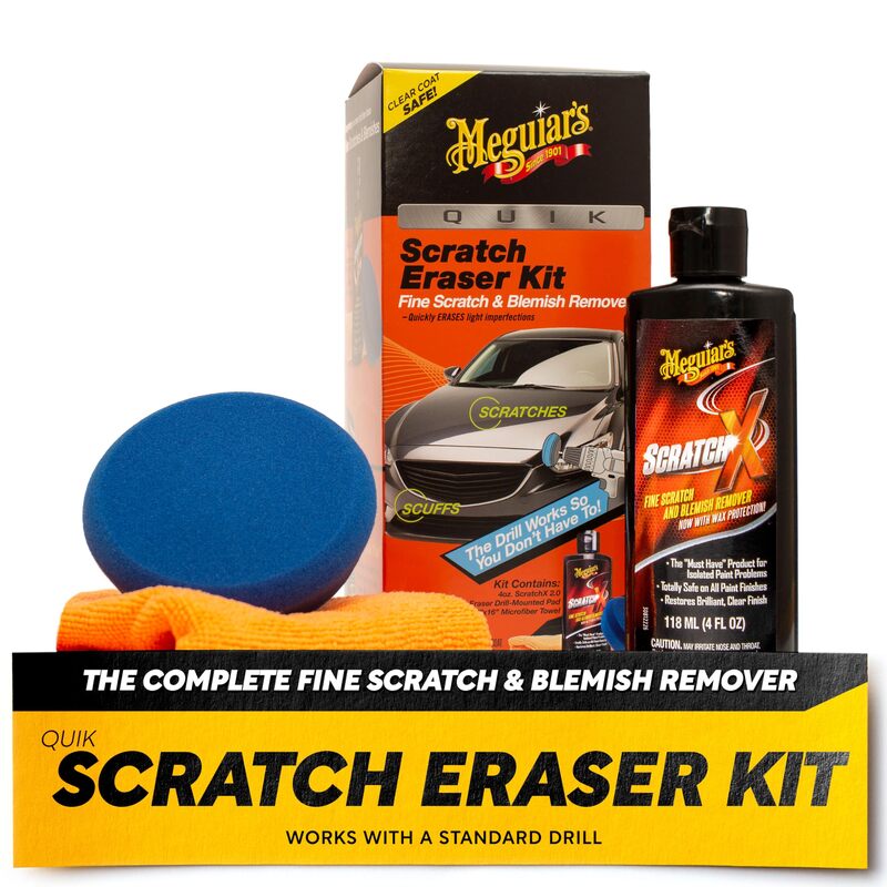 Meguiar's Quik Scratch Eraser Kit, Car Scratch Remover for Repairing Surface Blemishes, Car Care Kit with ScratchX