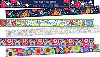 Barker Creek Double-Sided Border, Floral, School and Office Supplies, Bulletin Board Border Trim, Set of 3 Designs, Coordinating Designs Printed on Both Sides for Twice The Value, 3" x 105' (4045)