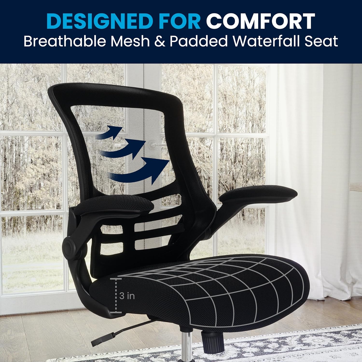 Flash Furniture Kelista Mid-Back Mesh Swivel Office Chair