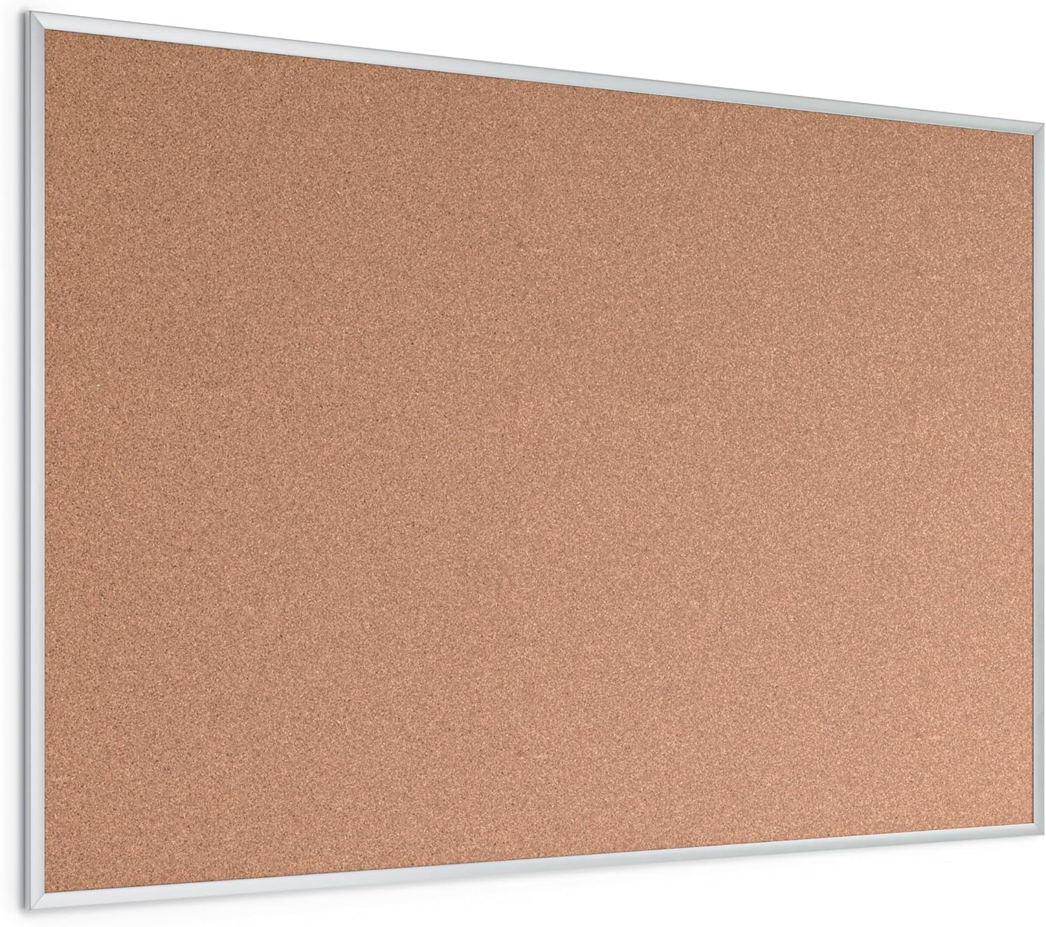 U BRANDS Cork Bulletin Board, Silver Aluminum Frame