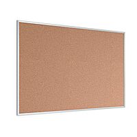 U BRANDS Cork Bulletin Board, Silver Aluminum Frame