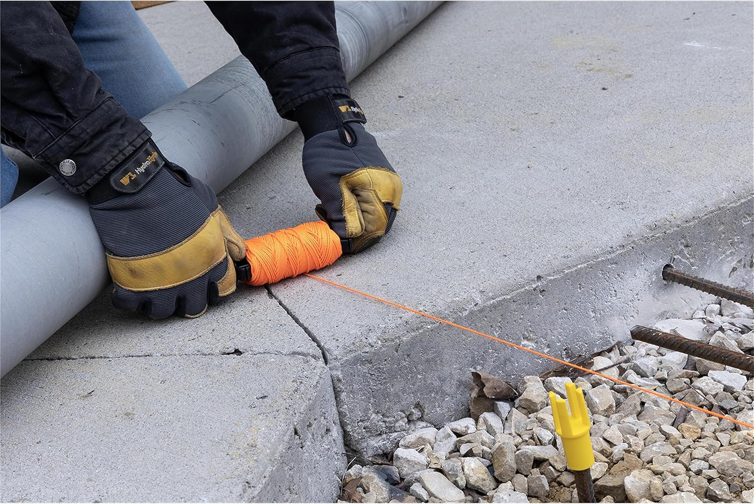 Marshalltown Mason's Line Winders, Braided Nylon Mason's Line, Orange, 250 Foot, Made in The USA, 634