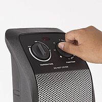 BLACK+DECKER Space Heater with Adjustable Thermostat, Ceramic Tower Heater, Portable Heater & Tower Fan with 3 Settings, Oscillating Electric Heater for Larger Rooms