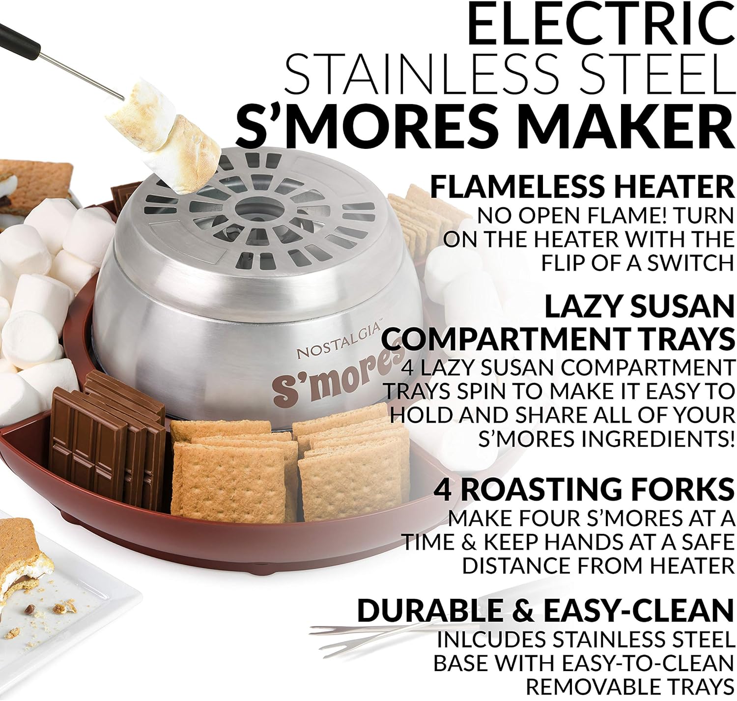 NOSTALGIA Tabletop Indoor Electric S'mores Maker