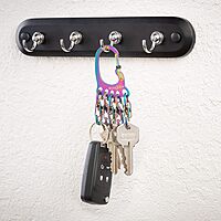 Nite Ize BigFoot Locker KeyRack Stainless Steel Key Holder with S-Biner MicroLocks