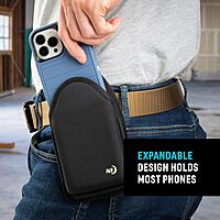 NITE IZE Clip Case Hardshell Universal QuickSlide Holster Protective Open Top Phone Holster with Belt Clip