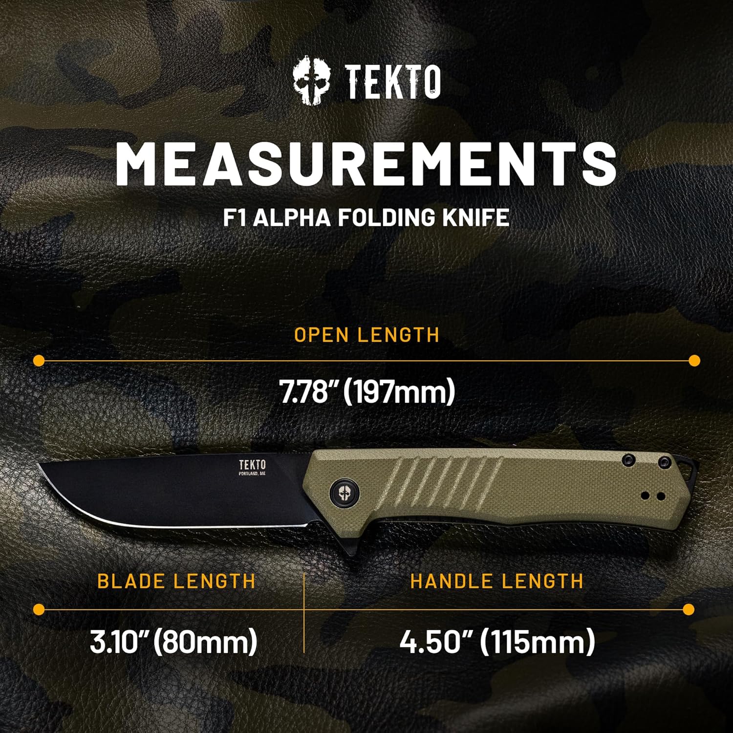 F1 Alpha Folding Pocket Knife - Modified Straight Back Blade, Titanium Coated D2 Steel - Black Titanium Accents