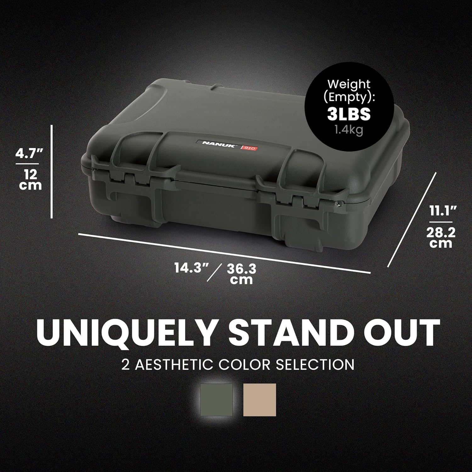 NANUK 910 Hard Case with Foam, IP67 Waterproof Hard Storage