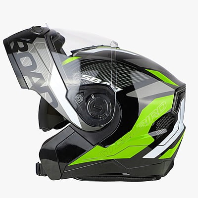 STEELBIRD SBA-7 ISS ROAD MATT BLACK/NEON C/V (L)