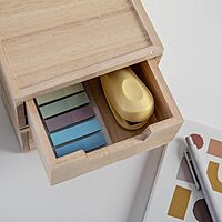 MARTHA STEWART Weston Stackable Wooden Storage Boxes with Pullout Drawers, Paulownia Wood Organizers