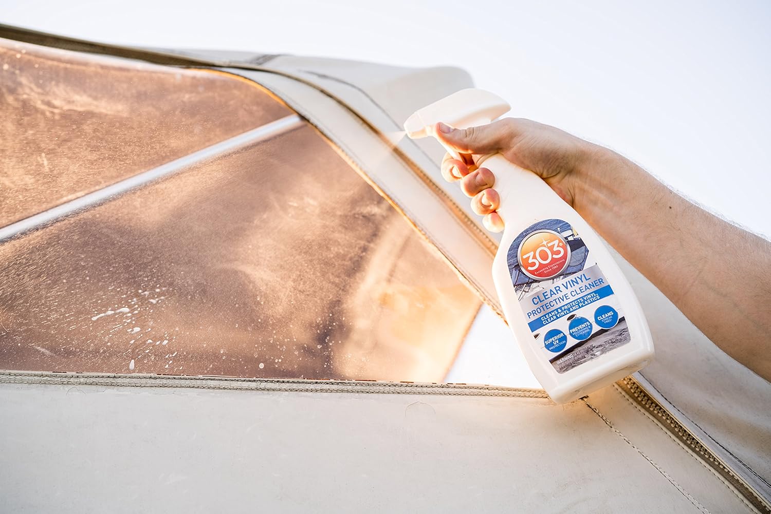 303 Products Marine Clear Protective Cleaner - Cleans and Protects Vinyl and Plastics, Provides Superior UV Protection