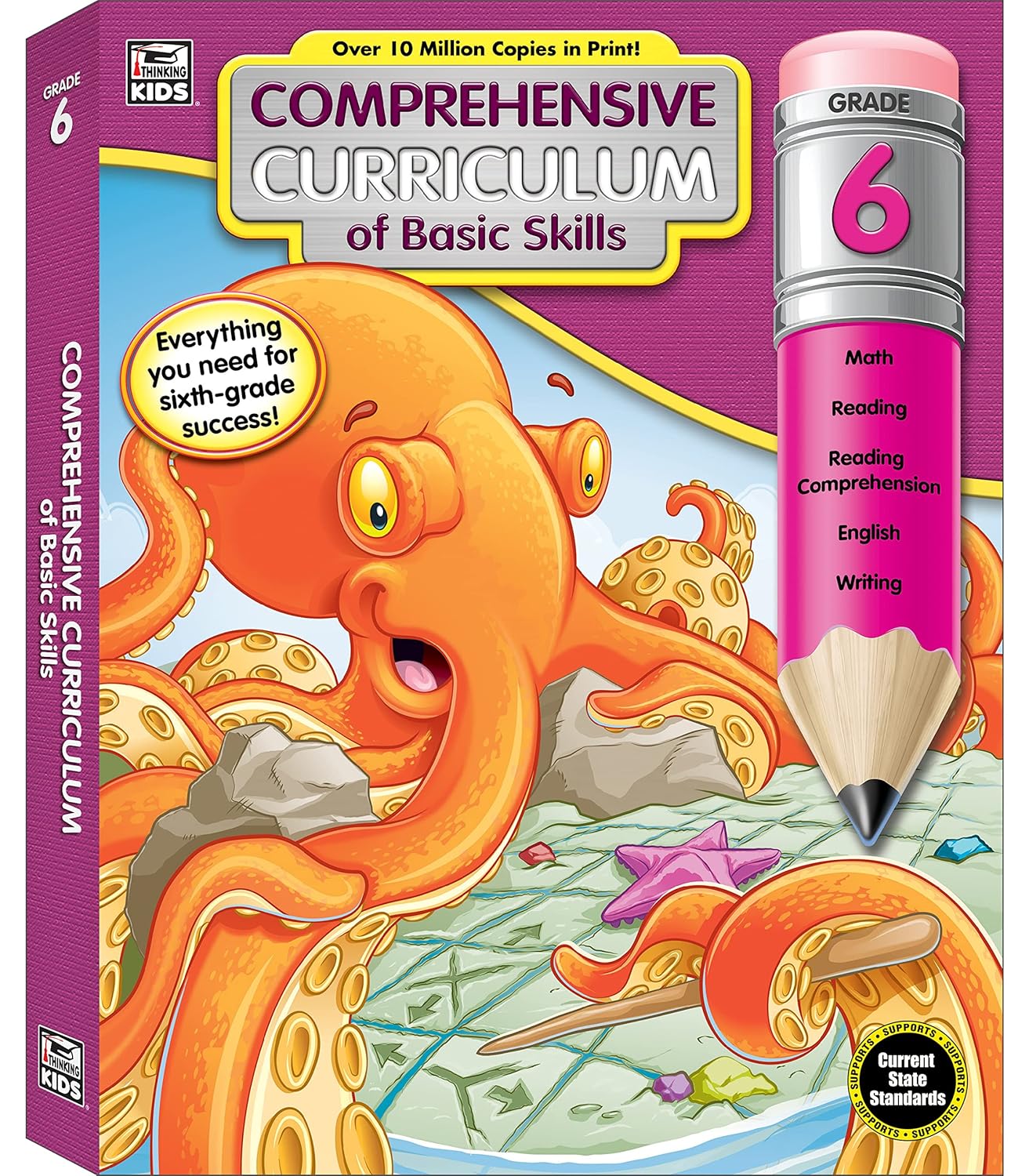 Carson Dellosa Comprehensive Curriculum of Basic Skills 6th Grade Workbooks All Subjects, Reading Comprehension