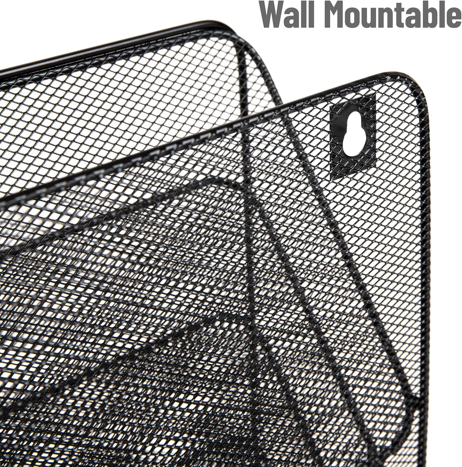 MIND READER 4-Tier Vertical File Organizer, Desktop & Wall Mount, Metal