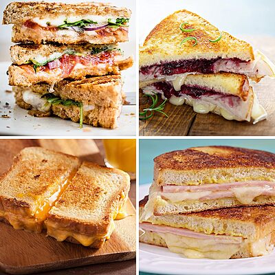 NOSTALGIA Grilled Cheese Sandwich Toaster with Easy-Clean Toasting Baskets and Adjustable Toasting Dial