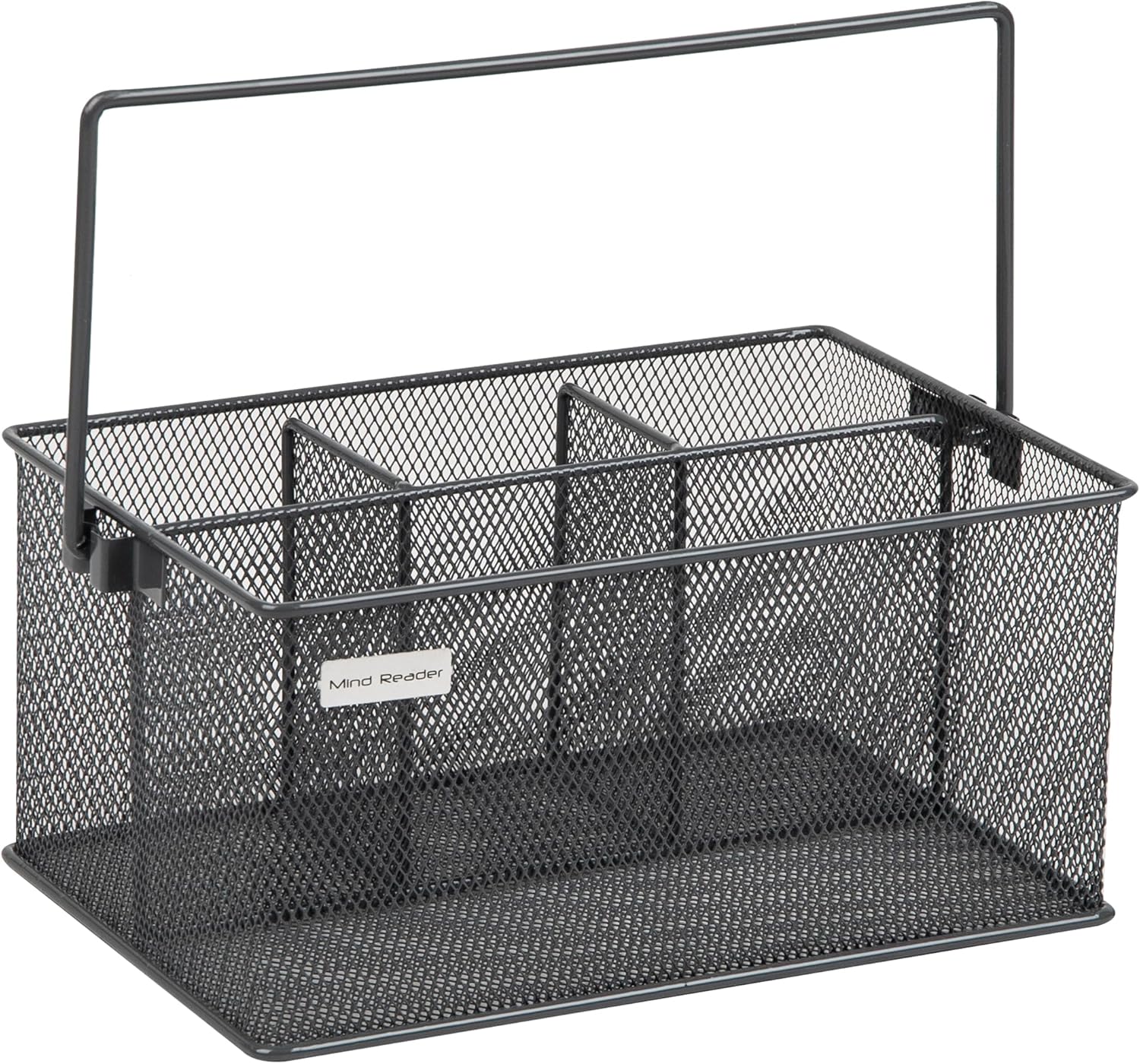 Mind Reader Utensil Holder, Silverware Organizer Caddy, Metal Mesh, 10L x 7W x 4.75H
