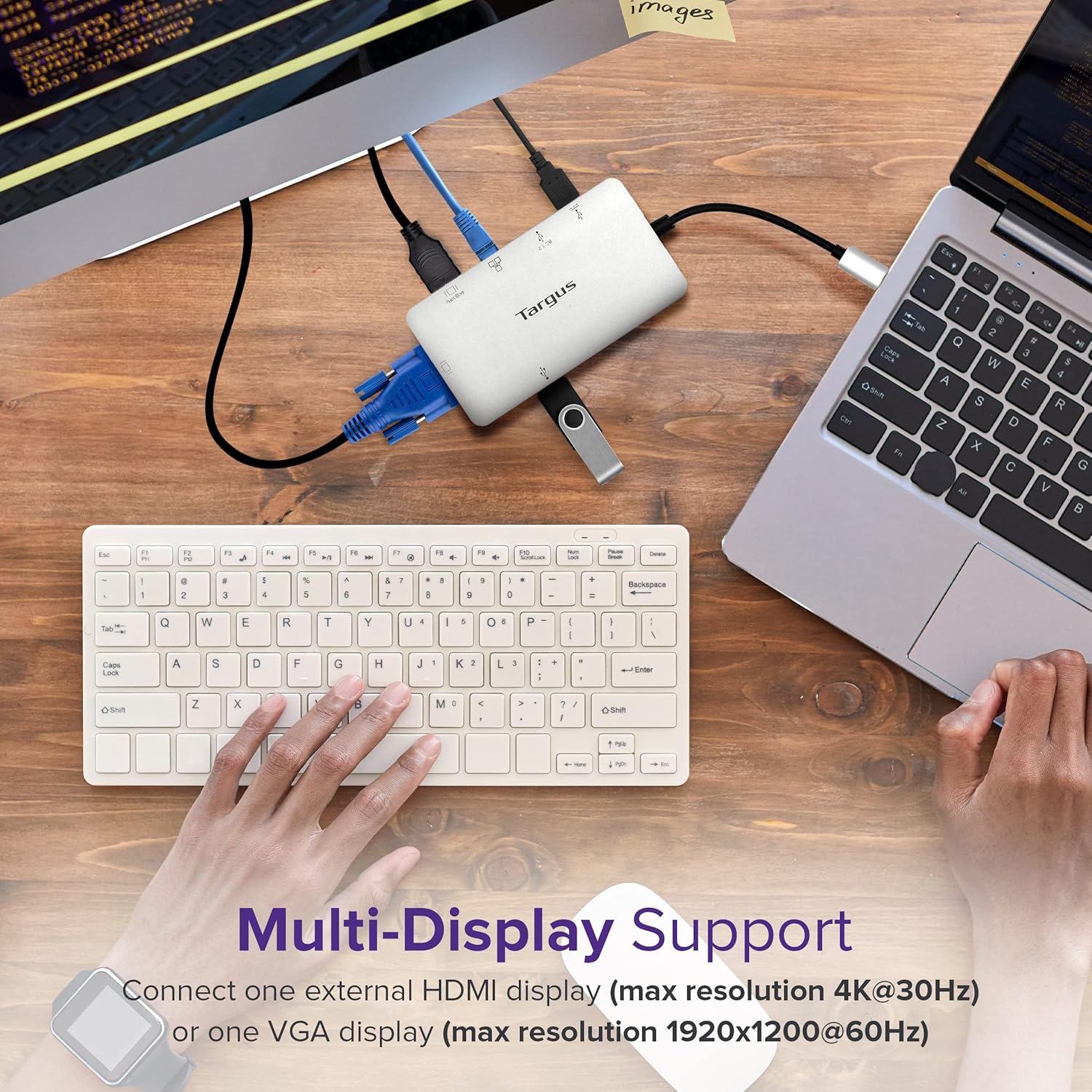 Targus DOCK419USZ Docking Station - for Notebook - 100W PD - USB Type-C - 3 USB Ports - RJ-45 - HDMI - VGA - Wired