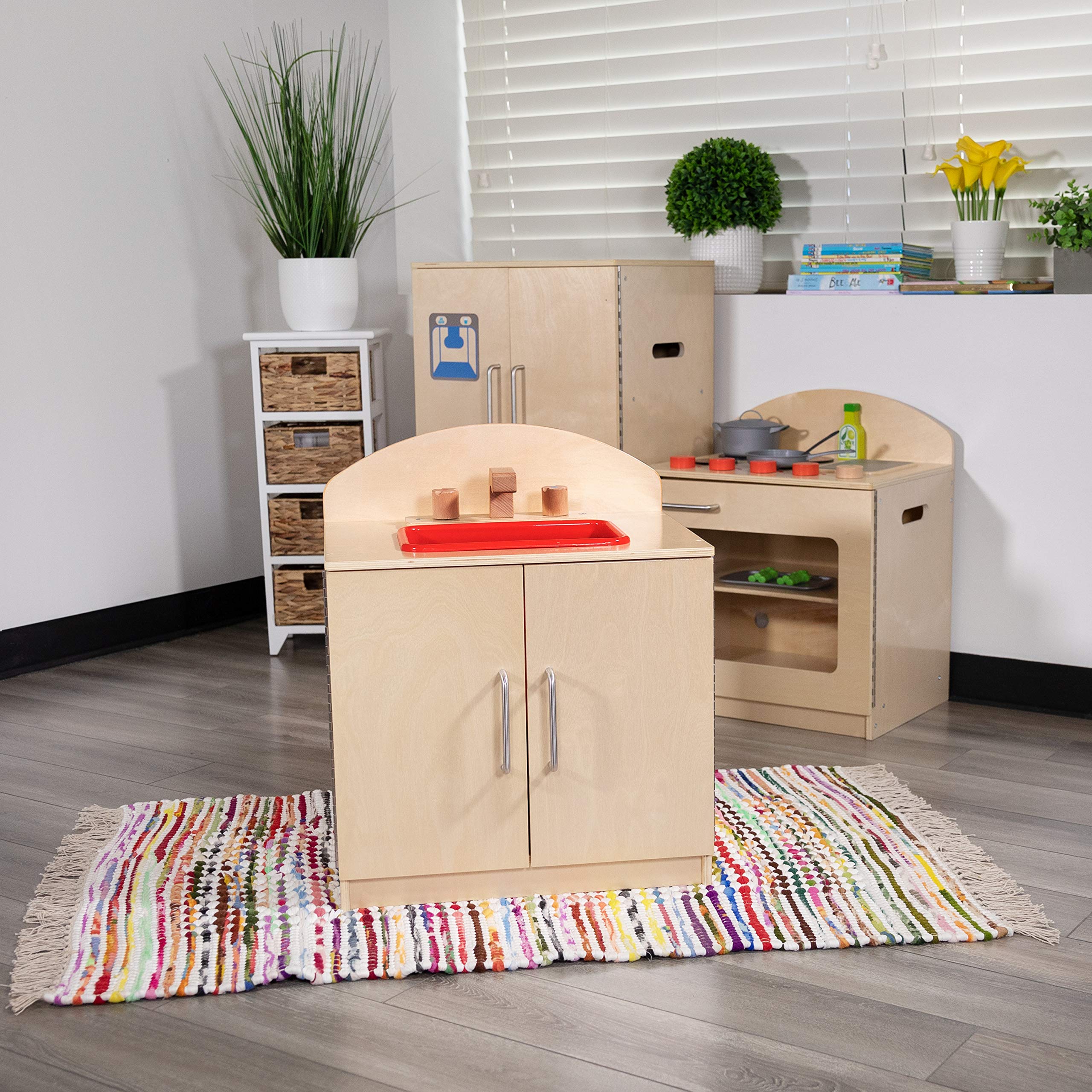 FLASH FURNITURE Hercules Children's Wooden Play Kitchen for Commercial or Home Use - Safe, Kid Friendly Design