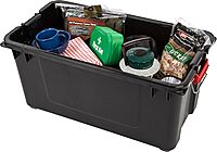IRIS Weathertight Plastic Storage Containers With Latch Lids, 15 3/8in x 16in x 30in, Black, Case Of 4