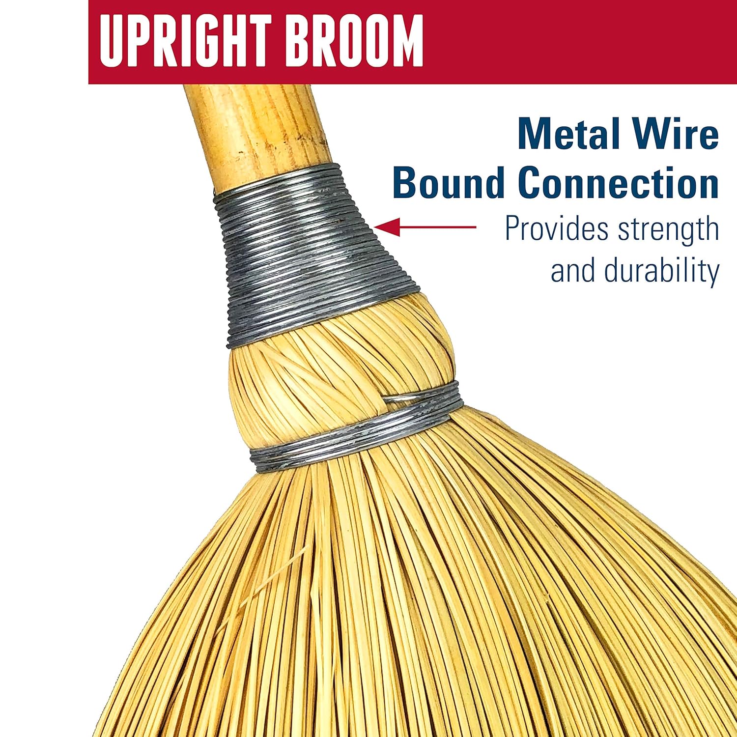 Weiler 44548 Light Industrial Upright Broom, Corn & Fiber Fill, 57" Overall Length
