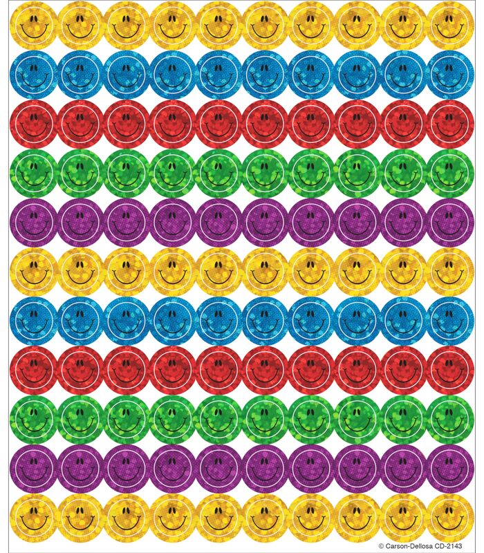 Carson Dellosa 440 Smiley Face Stickers, Colorful Seals for Crafts, Scrapbooking, Potty Training, Teacher Planner