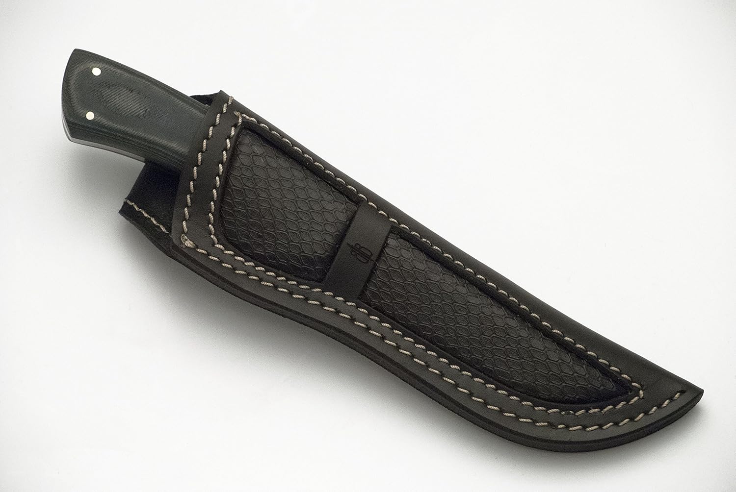 BucknBear Custom Handmade Damascus Utility Hunting Fixe Blade Knife (Green Micarta Handle)