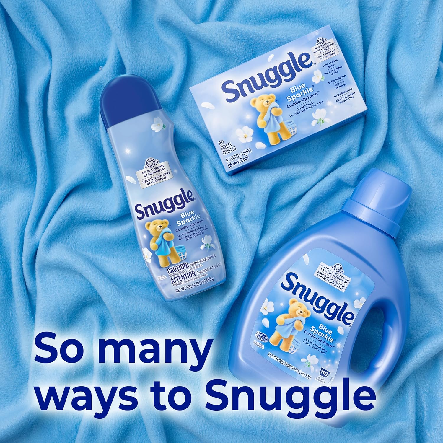 Snuggle Blue Sparkle Fabric Softener Dryer Sheets, 120 Count 120 Count (Pack of 1)
