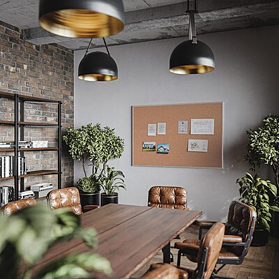 U BRANDS Cork Bulletin Board, Silver Aluminum Frame