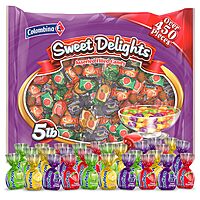 Colombina Sweet Delights Assorted Filled Candy, Rainbow Variety Pack, Individually Wrapped, Ideal for Parties, Birthdays