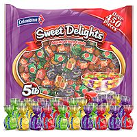 Colombina Sweet Delights Assorted Filled Candy, Rainbow Variety Pack, Individually Wrapped, Ideal for Parties, Birthdays