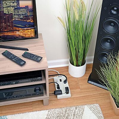 Tripp Lite 8 Outlet Surge Protector Power Strip, Extra Long Cord 25ft, Right-Angle Plug