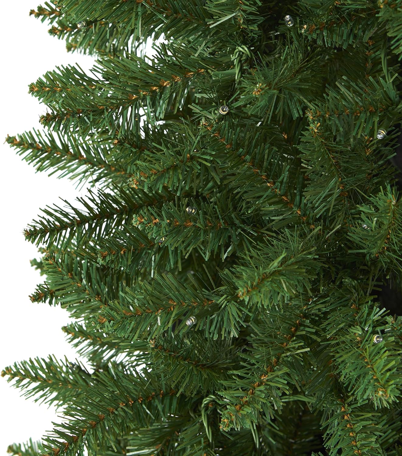 Nearly Natural 6.5ft. Slim Green Mountain Pine Artificial Christmas Tree with 300 Clear LED Lights 6ft 6in Green