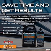 Presta Marine GelCoat Compound for Marine and Industrial Use, VOC Compliant/Water-Based/Reduces Buffing Time/Removes