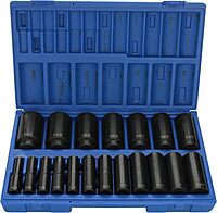 GREY PNEUMATIC 1/2" Drive 19-Piece 12-Point Fractional Socket Set