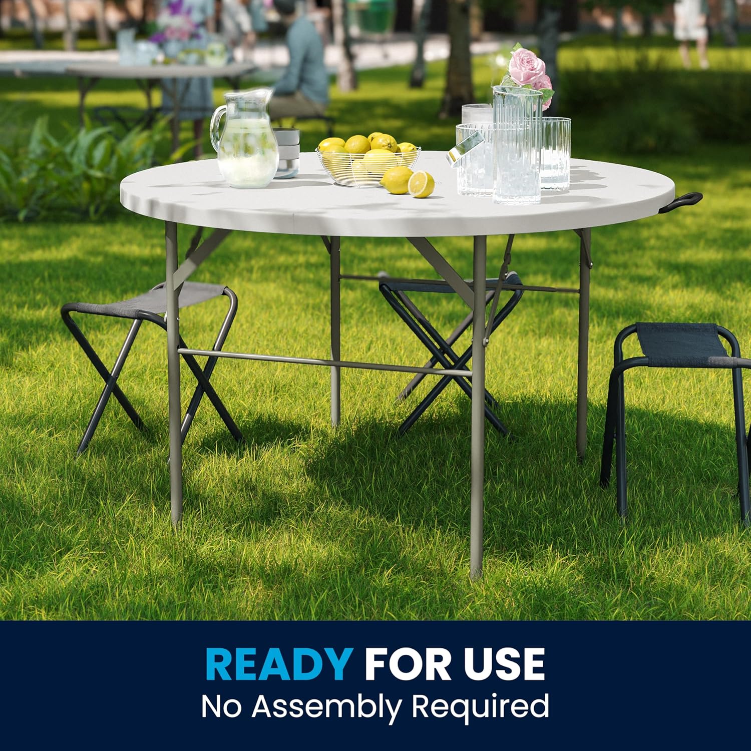 Flash Furniture Round Bi-Fold Plastic Banquet And Event Folding Table