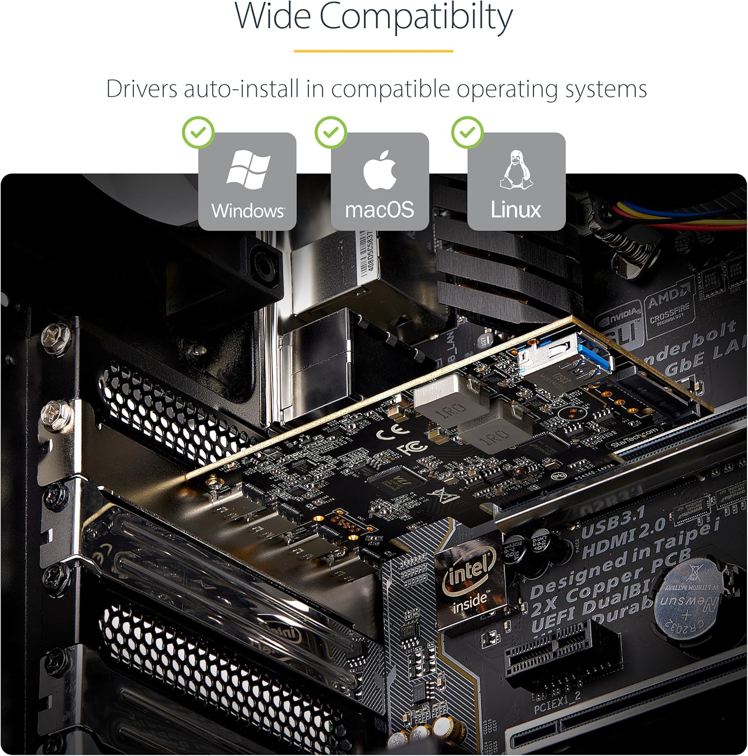 StarTech.com 5-Port USB PCIe Card, USB 3.2 10Gbps, PCI Express Card with 4X USB-C Ports, 1x USB-A Internal Port
