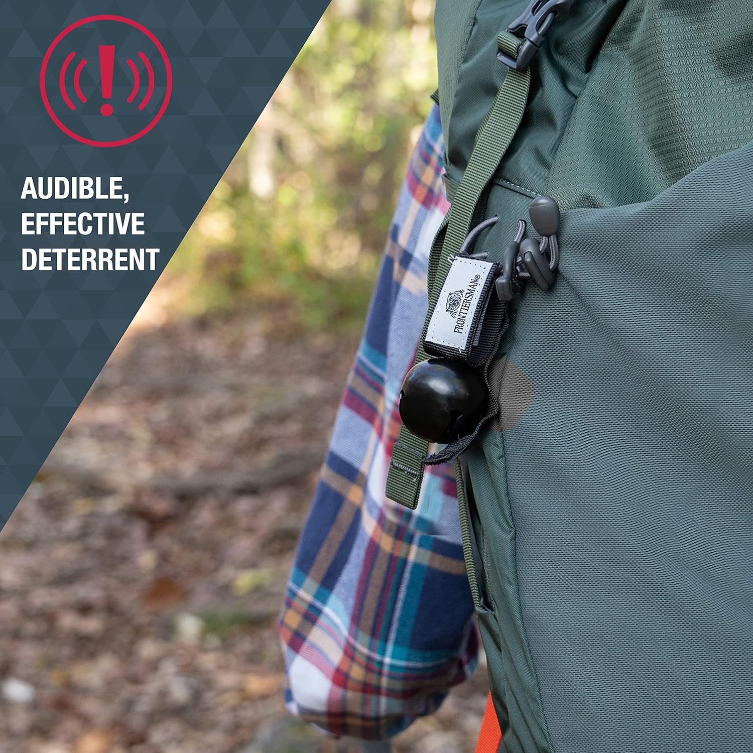 SABRE Frontiersman Bear Bell with Magnetic Silencer and Hook-and-Loop Strap