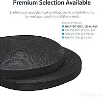 StarTech.com Hook and Loop Roll - Cut-to-Size Reusable Cable Ties - Black