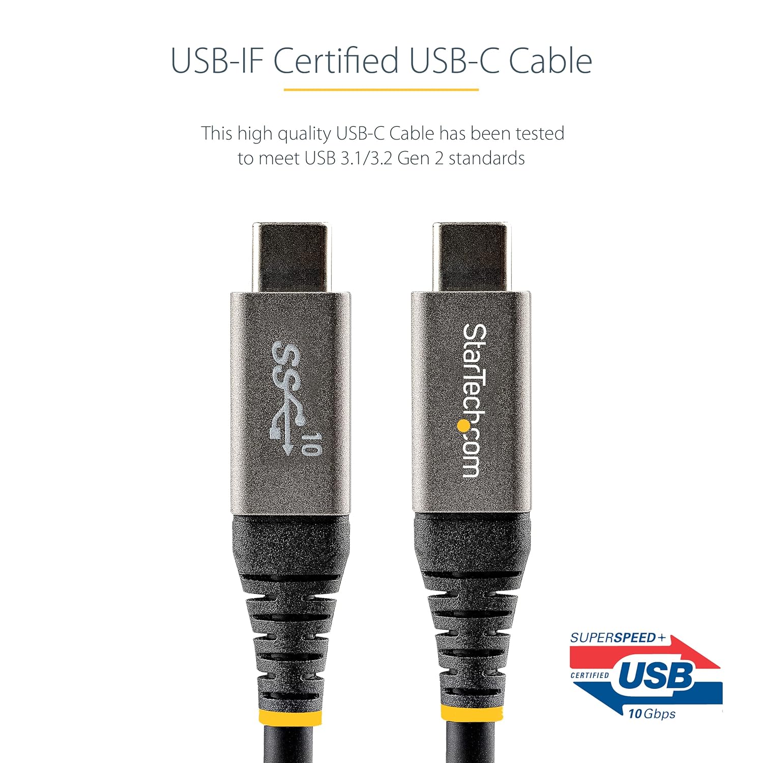 StarTech.com USB-C to USB-C Cable - USB 3.2 Gen 2 10Gbps, 100W PD, DP Alt Mode
