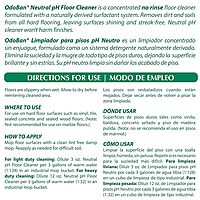 OdoBan Professional Series Neutral pH No Rinse Floor Cleaner Concentrate, 1 Gallon 128 Fl Oz (Pack of 1) Concentrate
