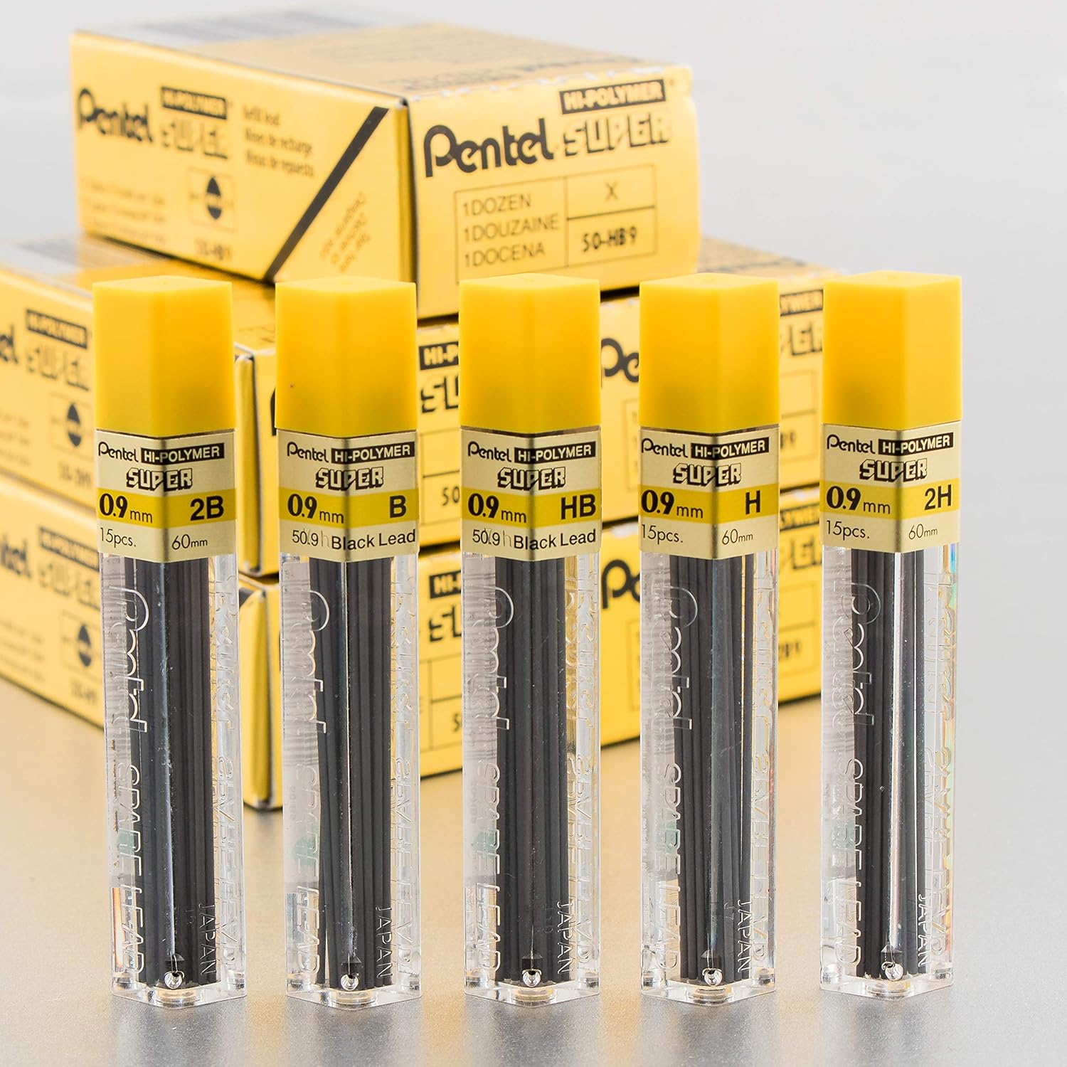 Pentel Super Hi-Polymer HB Lead Refills