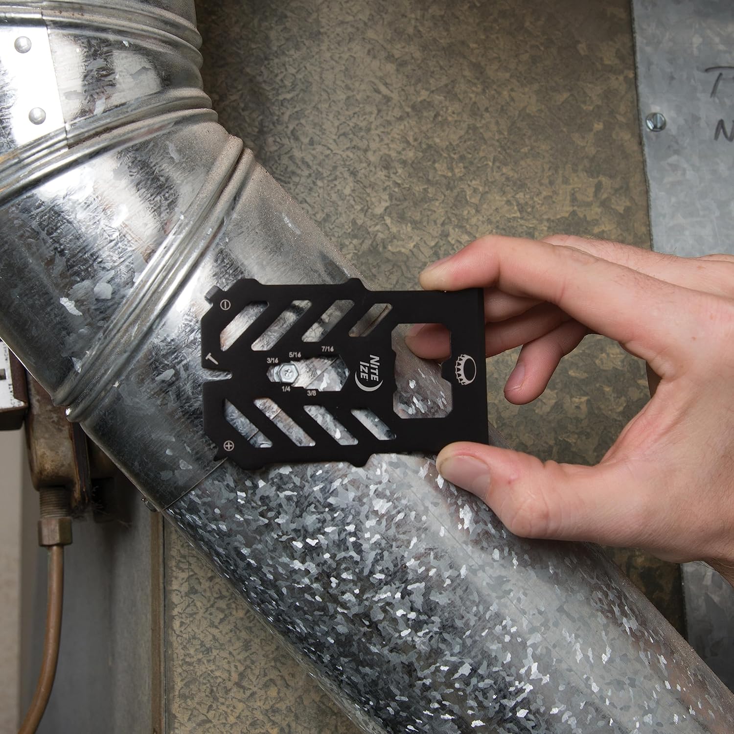 Nite Ize Financial Tool RFID Blocking Wallet - Stainless Steel 10-in-1 Dual-Plated Multi-Tool Wallet