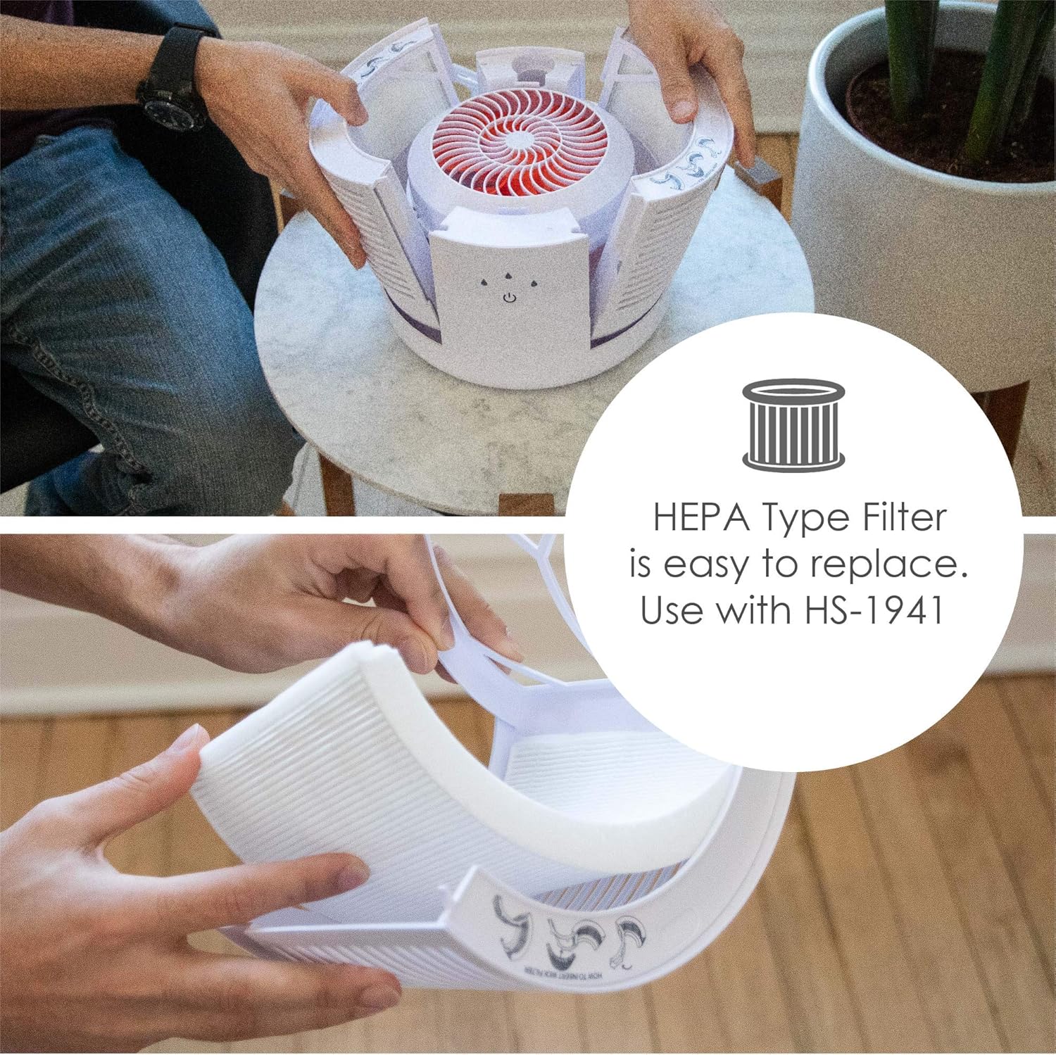 CRANE Air Purifier with True HEPA Filter