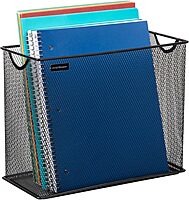 Mind Reader Vertical File Storage, Desktop Organizer, Hanging Files, Office, Metal Mesh, 12.25"L x 5.5"W x 10"H