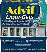 Advil Liqui-Gels Pain Reliever and Fever Reducer, Pain Medicine for Adults with Ibuprofen 200mg for Headache, Backache