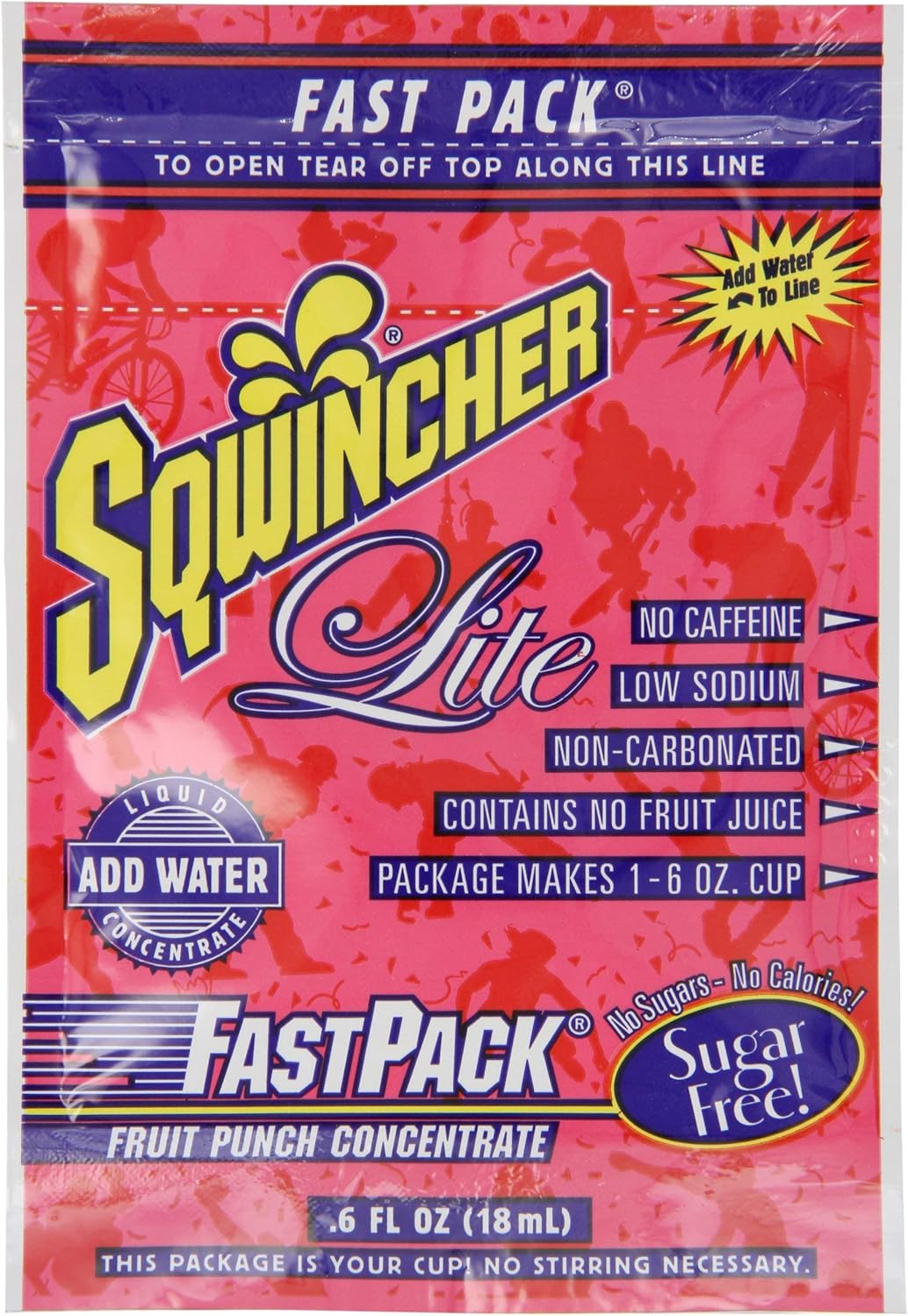 Sqwincher Fast Pack, Fruit Punch, .6 oz (4 Packs of 50)
