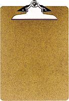 OIC 100% Recycled Hardboard Clipboard, Letter Size, 9in x 12 1/2in, Brown, 83140