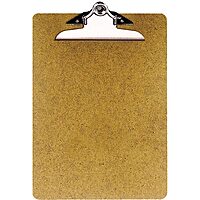 OIC 100% Recycled Hardboard Clipboard, Letter Size, 9in x 12 1/2in, Brown, 83140