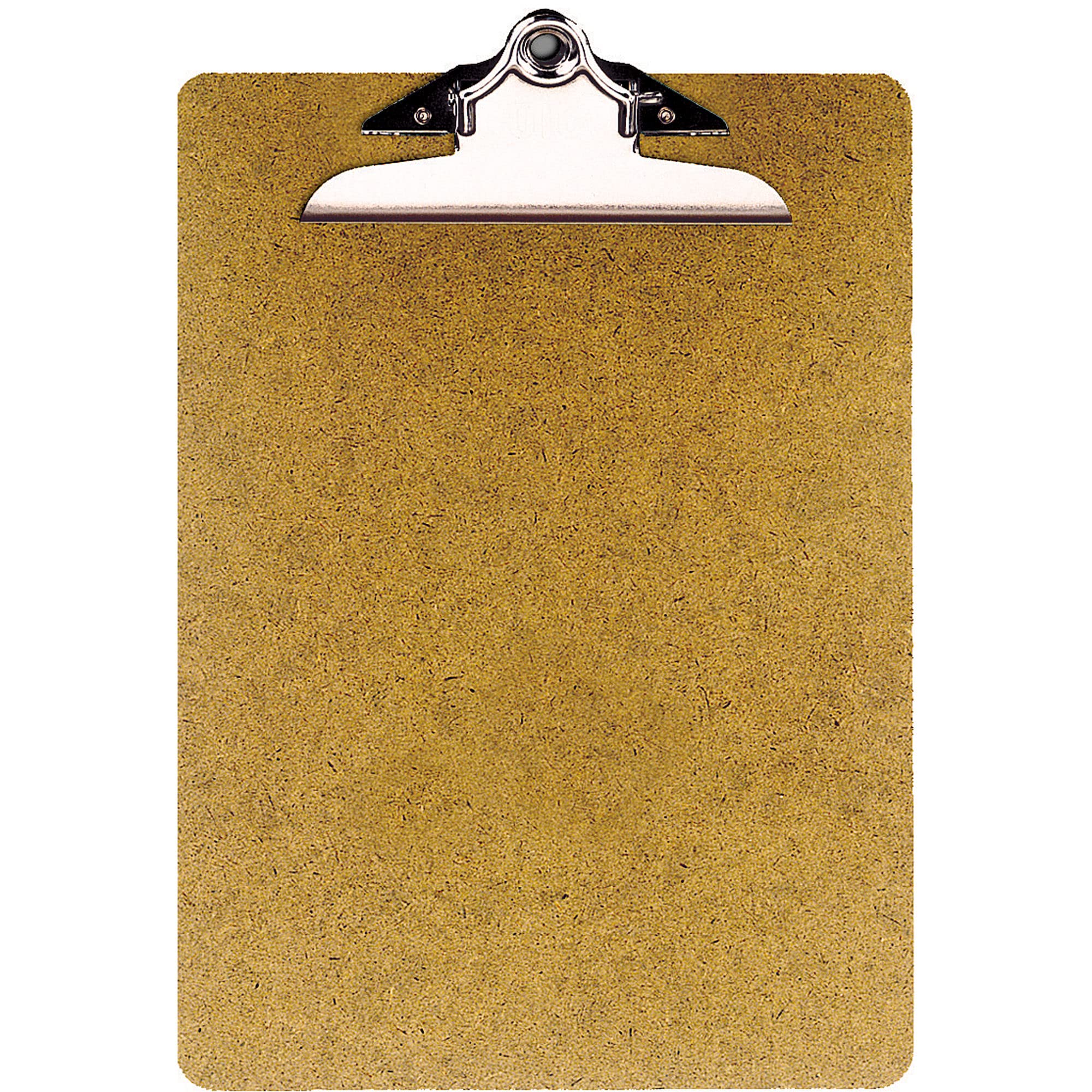 OIC 100% Recycled Hardboard Clipboard, Letter Size, 9in x 12 1/2in, Brown, 83140